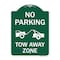 Signmission No Parking Tow Away Zone Tow Truck, Green & White Aluminum Sign, 18" x 24", GW-1824-23652 A-DES-GW-1824-23652 - alternate 1
